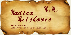 Nadica Miljković vizit kartica